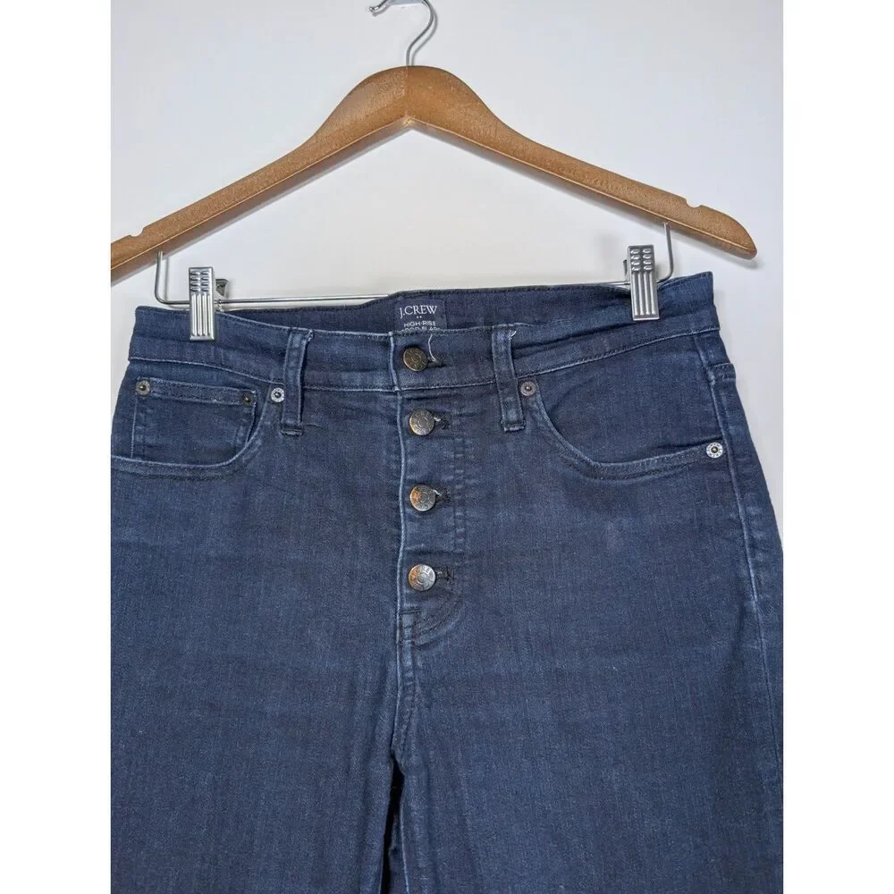 J. Crew High-Rise Flare Crop Jeans Signature Stretch Denim Size 27